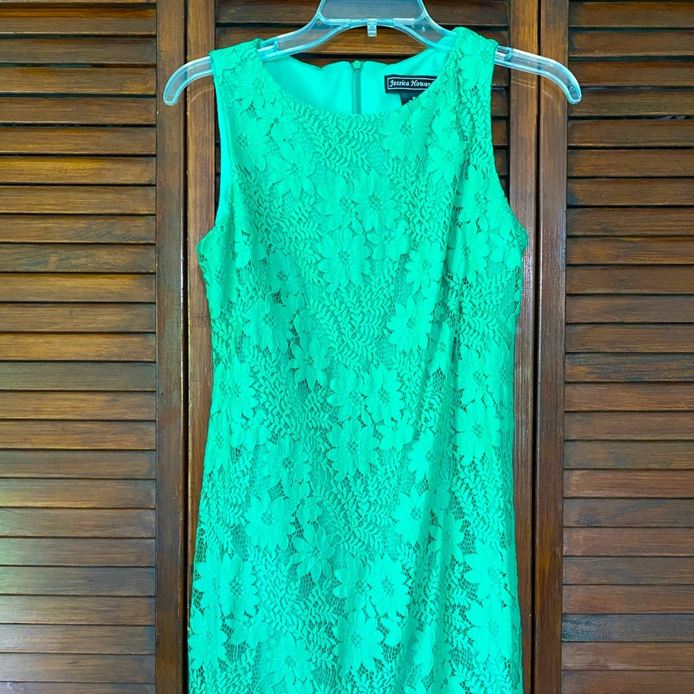 Green lace dress